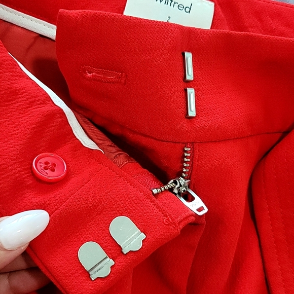 Aritzia Wilfred Front Tie High Rise Ankle Pants size 2 red. - Picture 9 of 17
